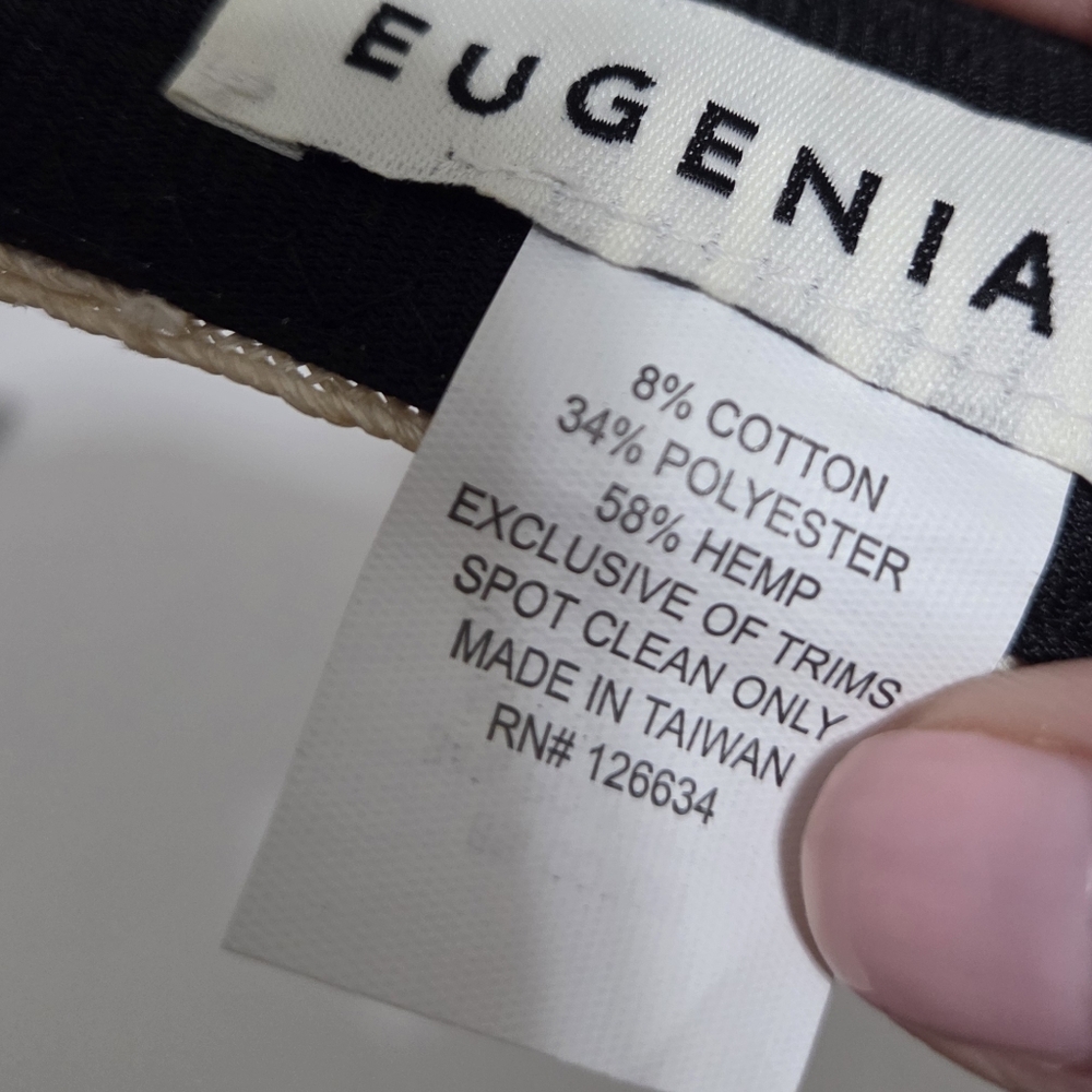 Eugenia Kim VICKY Straw Woven Weave Mesh Sun Visor Hat Accessory Natural - Picture 8 of 9